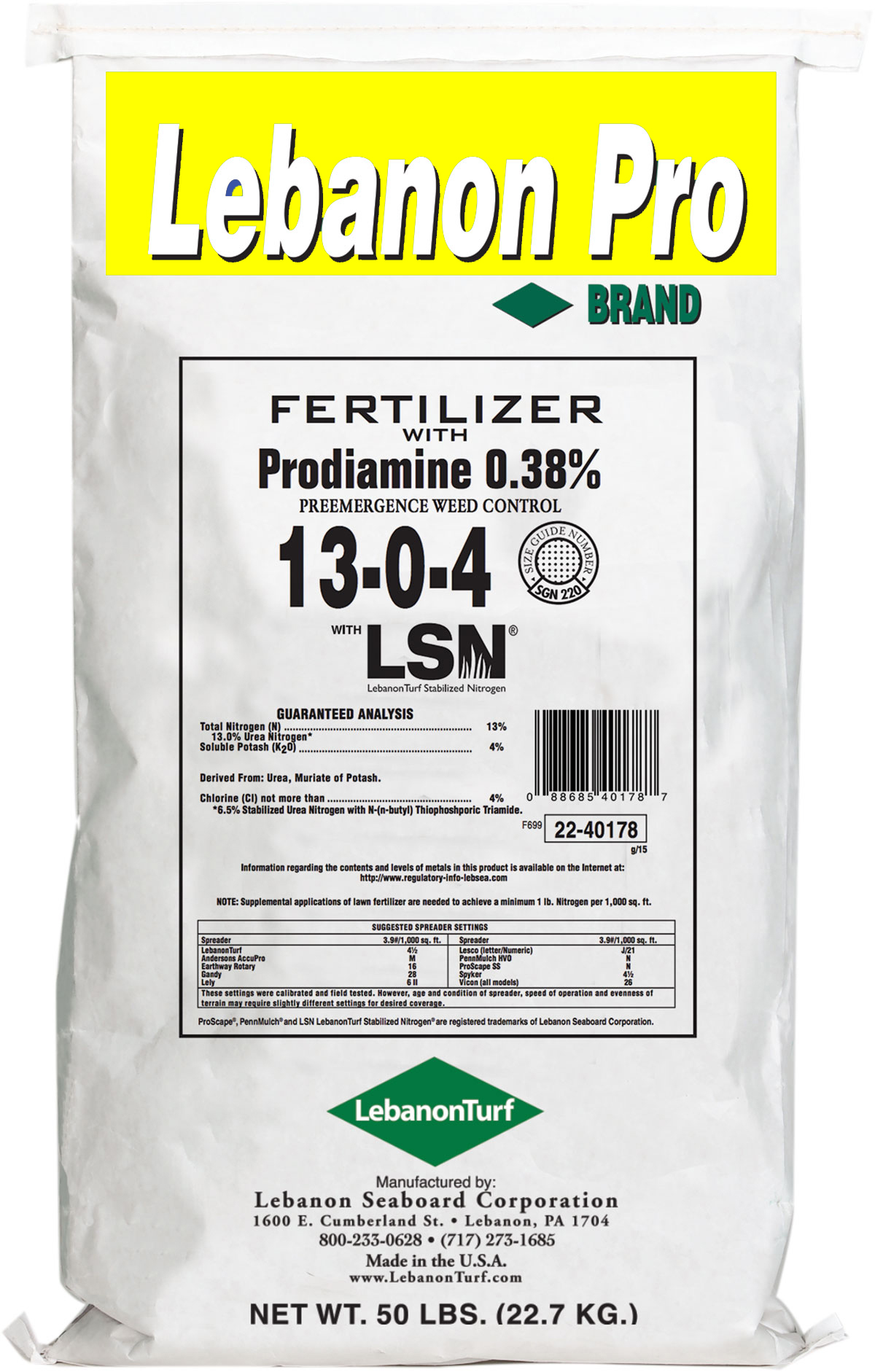 Lebanon Pro 13-0-4 50% LSN .38 Prodiamine | LebanonTurf
