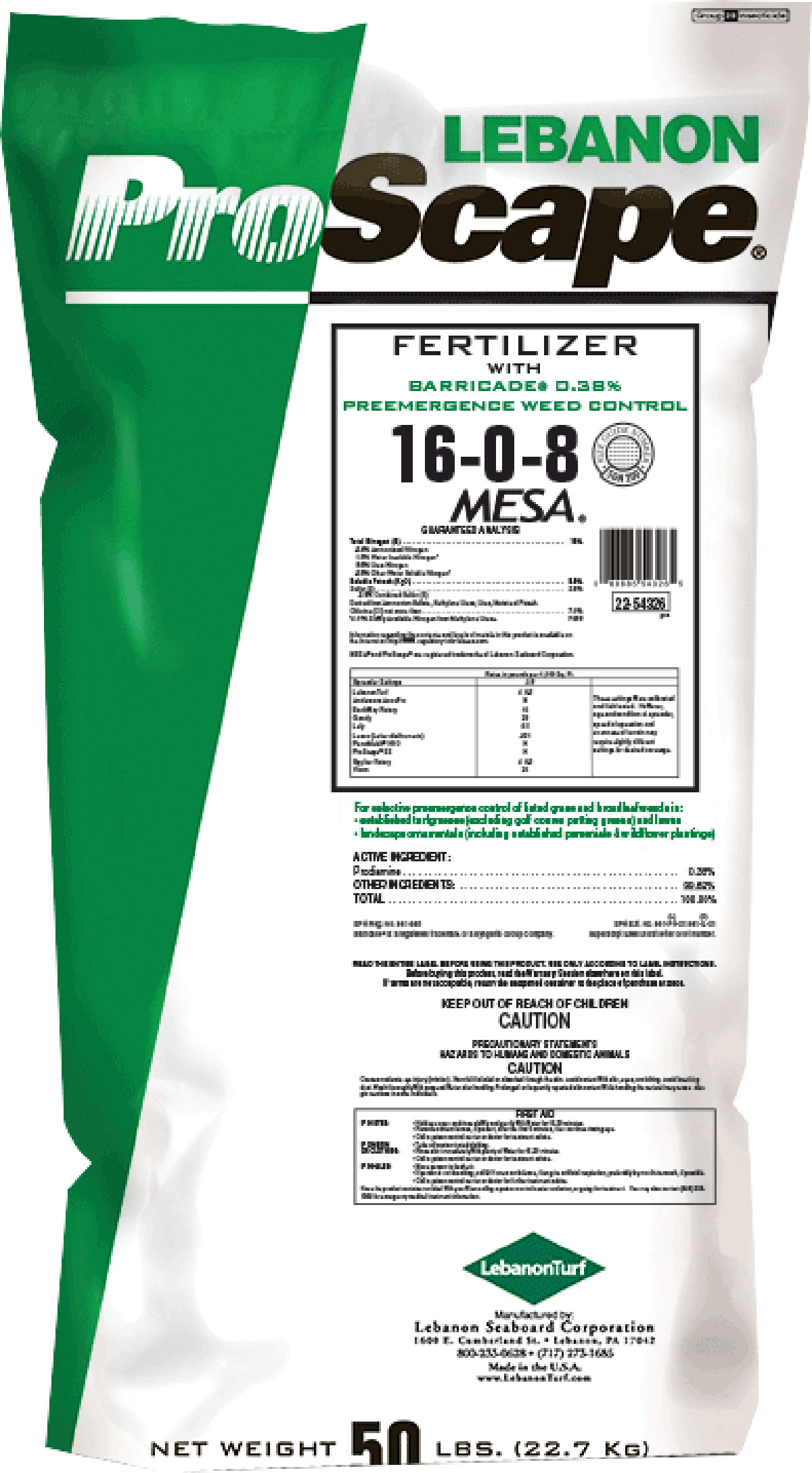 ProScape 16-0-8 43% MESA .38 Barricade | LebanonTurf