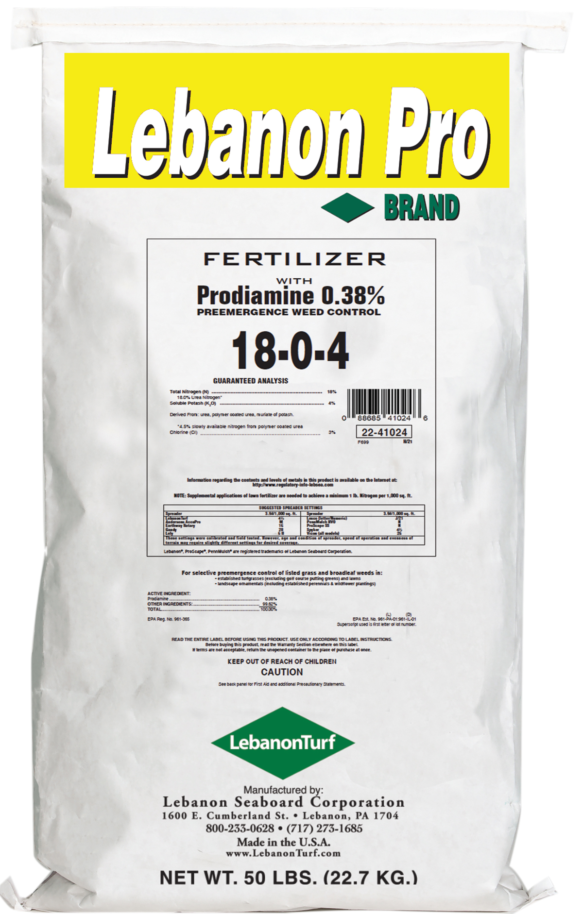 Lebanon Pro 1804 25 PCU .38 Prodiamine LebanonTurf