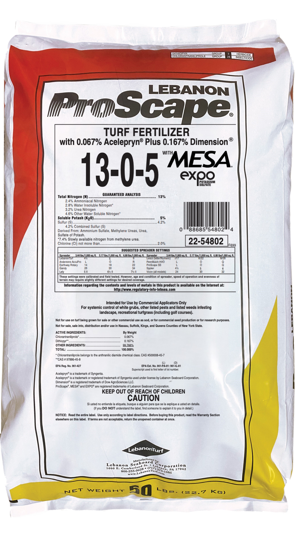 ProScape 13-0-5 50% MESA 100% EXPO .167 Dimension + .067 Acelepryn